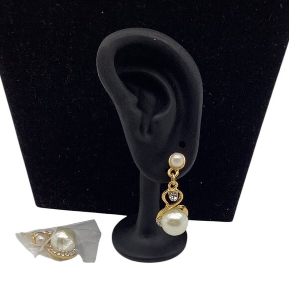 Costume Jewelry Necklace & Drop Earrings Set With Multicolor Faux Pearl Accents - Picture 4 of 14